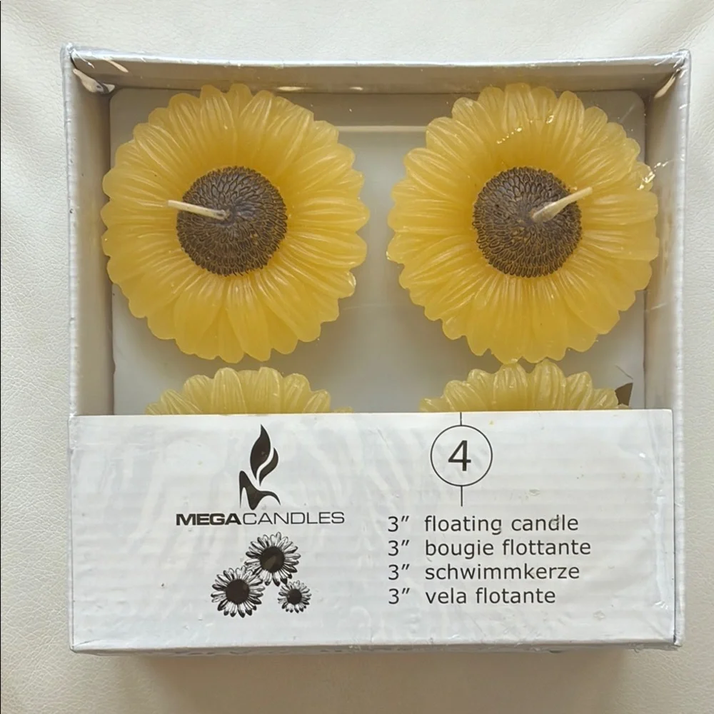 Sunflower Floating Decorative Candles - Yellow